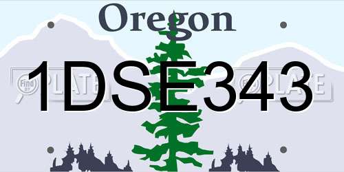 1DSE343 Oregon License Plate