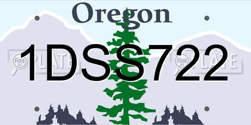 1DSS722 Oregon License Plate