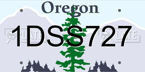 1DSS727 Oregon License Plate