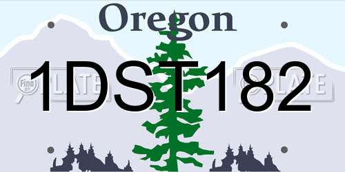 1DST182 Oregon License Plate