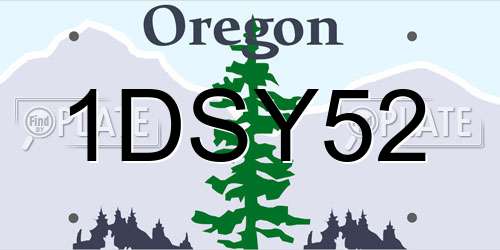 1DSY52 Oregon License Plate