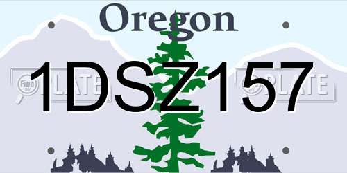 1DSZ157 Oregon License Plate