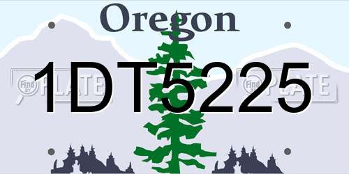1DT5225 Oregon License Plate