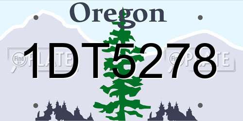 1DT5278 Oregon License Plate
