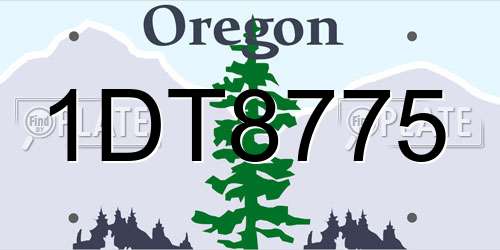 1DT8775 Oregon License Plate