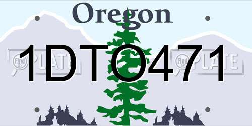 1DTO471 Oregon License Plate