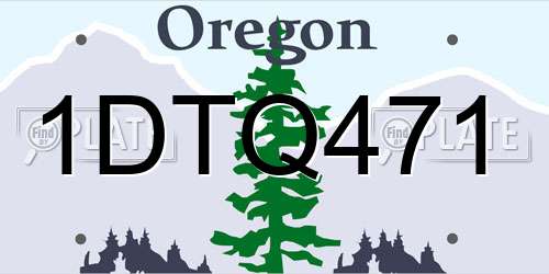 1DTQ471 Oregon License Plate