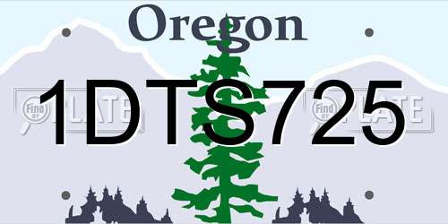 1DTS725 Oregon License Plate
