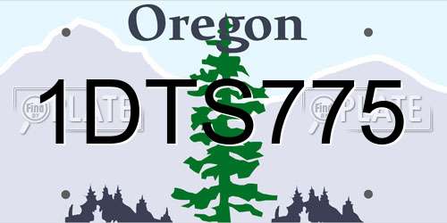 1DTS775 Oregon License Plate