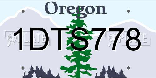 1DTS778 Oregon License Plate