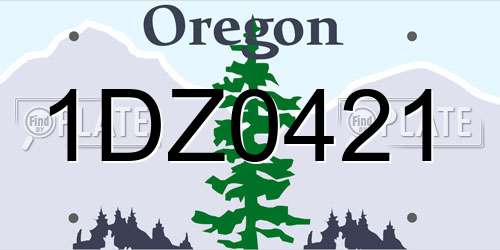1DZ0421 Oregon License Plate