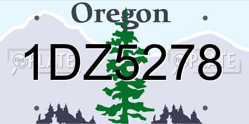 1DZ5278 Oregon License Plate