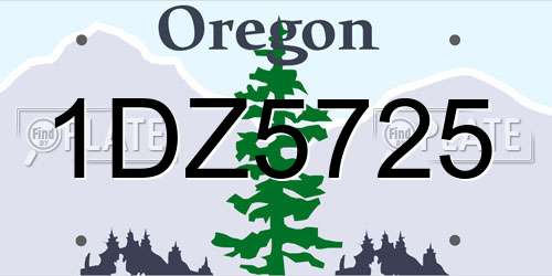 1DZ5725 Oregon License Plate