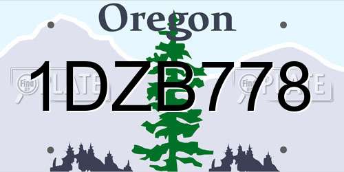1DZB778 Oregon License Plate