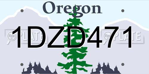 1DZD471 Oregon License Plate