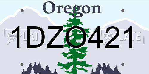 1DZO421 Oregon License Plate