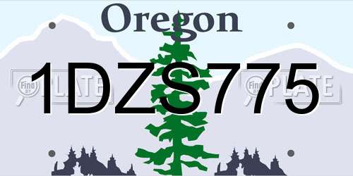 1DZS775 Oregon License Plate