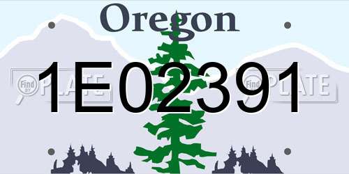 1E02391 Oregon License Plate