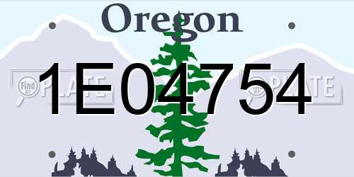 1E04754 Oregon License Plate
