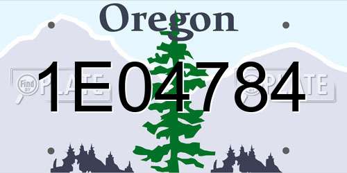 1E04784 Oregon License Plate