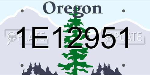 1E12951 Oregon License Plate
