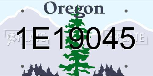 1E19045 Oregon License Plate