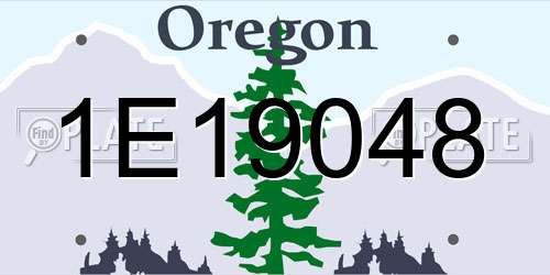 1E19048 Oregon License Plate