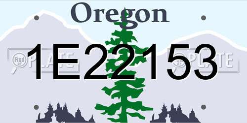 1E22153 Oregon License Plate