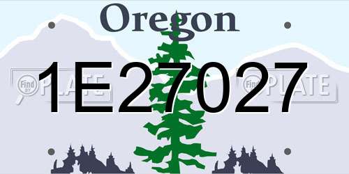 1E27027 Oregon License Plate