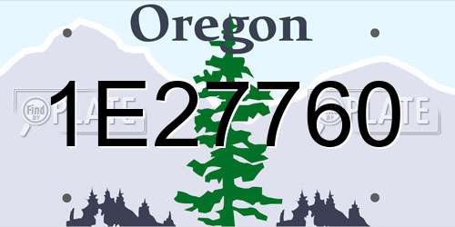 1E27760 Oregon License Plate
