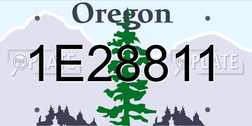 1E28811 Oregon License Plate