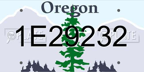 1E29232 Oregon License Plate