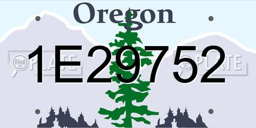 1E29752 Oregon License Plate