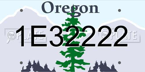 1E32222 Oregon License Plate