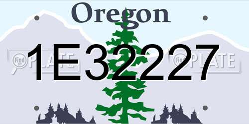 1E32227 Oregon License Plate