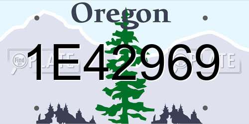 1E42969 Oregon License Plate