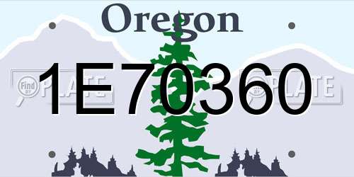 1E70360 Oregon License Plate