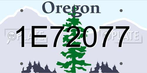 1E72077 Oregon License Plate