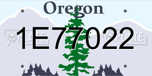 1E77022 Oregon License Plate