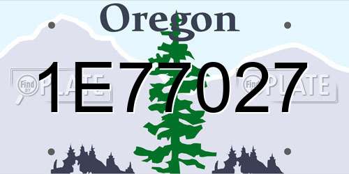 1E77027 Oregon License Plate