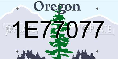 1E77077 Oregon License Plate