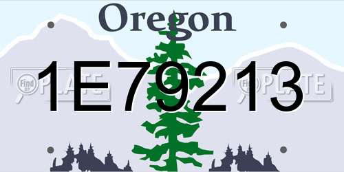 1E79213 Oregon License Plate