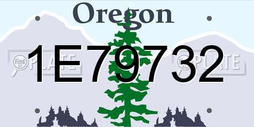 1E79732 Oregon License Plate