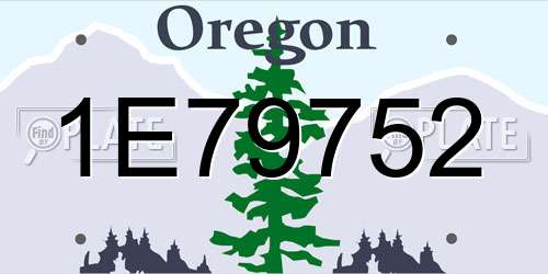 1E79752 Oregon License Plate