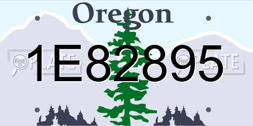 1E82895 Oregon License Plate