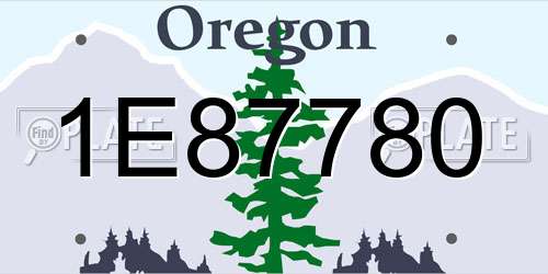 1E87780 Oregon License Plate