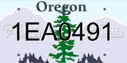 1EA0491 Oregon License Plate