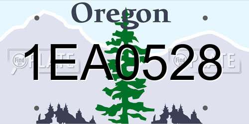 1EA0528 Oregon License Plate