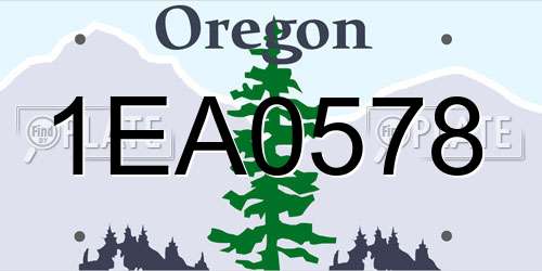 1EA0578 Oregon License Plate