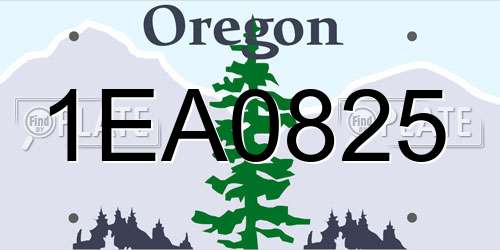 1EA0825 Oregon License Plate